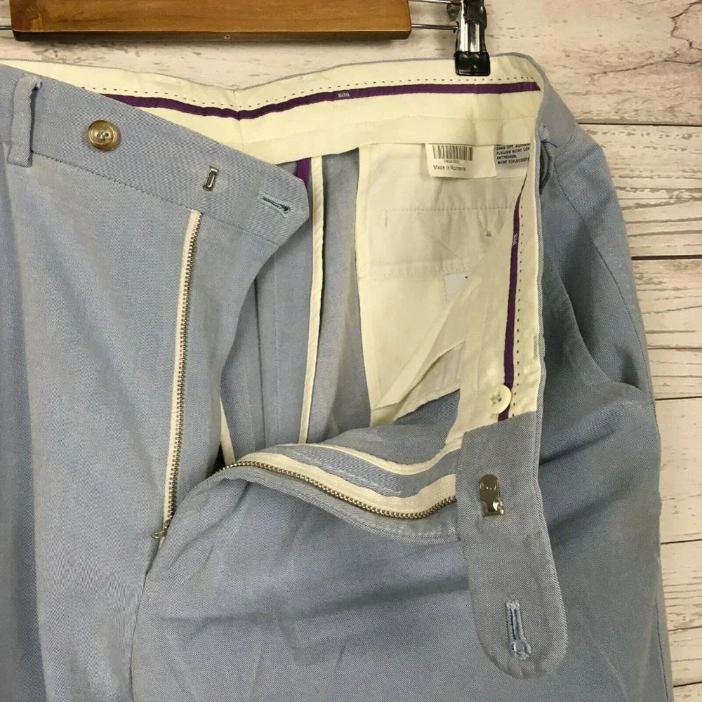 Hiltl‎ Mens ZE200 Dress Pants 36 to 38×28 Trousers Light Blue